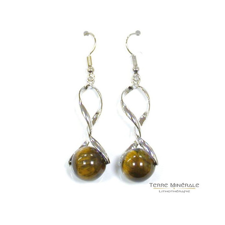 Boucles d'oreilles Oeil de Tigre