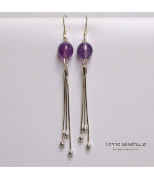 Boucles d'oreilles Améthyste 8mm Argent 0.925 – BIJOUX FANTAISIE CROISSY-CROISSY-BEAUBOURG 77
