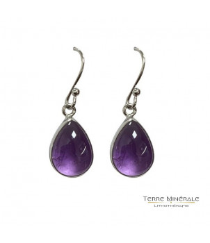 Boucles d'oreilles Améthyste Gouttes Argent 0.925 rhodié – BIJOUX FANTAISIE CROISSY-CROISSY-BEAUBOURG 77