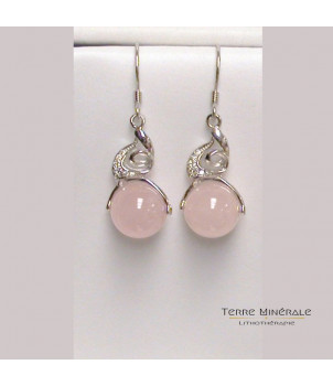 Boucles d'oreilles Quartz Rose Argent 0.925 – BIJOUX FANTAISIE CROISSY-CROISSY-BEAUBOURG 77