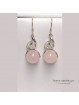 Boucles d'oreilles Quartz Rose Argent 0.925