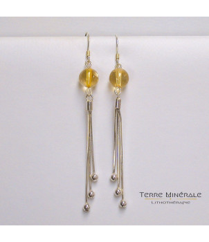 Boucles d'oreilles Citrine chauffée 8mm Argent 0.925 – BIJOUX FANTAISIE HÉRICY 77