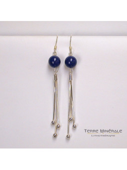 Boucles d'oreilles Lapis Lazuli 8mm Argent 0.925