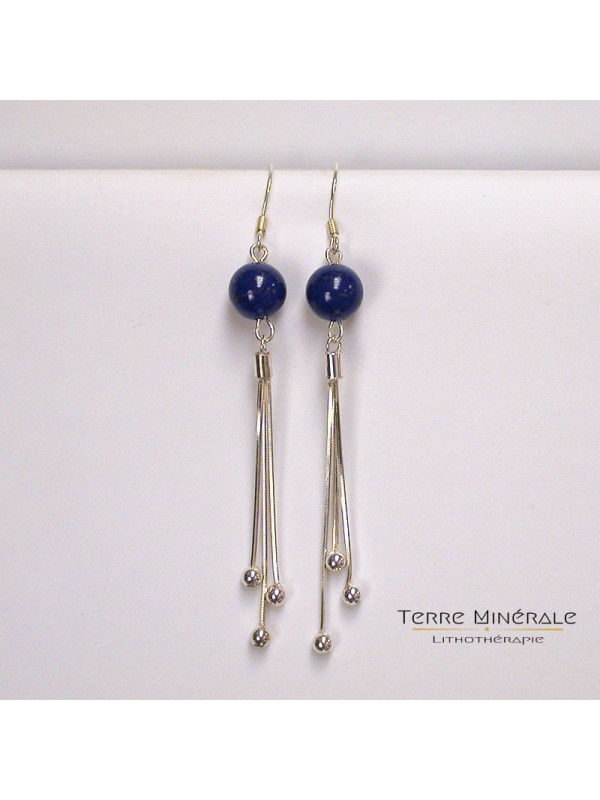 Boucles d'oreilles Lapis Lazuli 8mm Argent 0.925