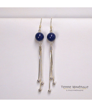 Boucles d'oreilles Lapis Lazuli 8mm Argent 0.925 – BIJOUX FANTAISIE HÉRICY 77