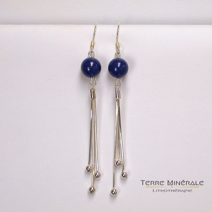 Boucles d'oreilles Lapis Lazuli 8mm Argent 0.925