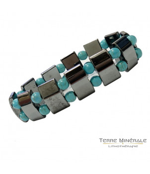 Bracelet Hématite et Howlite Turquoise – BIJOUX FANTAISIE HÉRICY 77