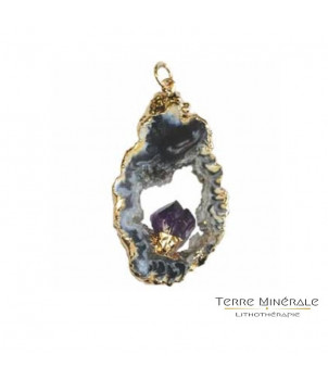 Pendentif Améthyste Tranche Geodhinos – BIJOUX FANTAISIE CROS-DE-RONESQUE 15