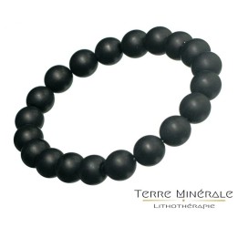 Bracelet Homme Onyx Noir dépoli 10 mm