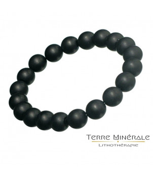 Bracelet Homme Onyx Noir dépoli 10 mm