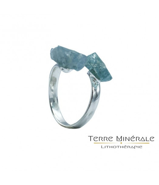 Bague réglable Aigue Marine 2 pointes Bague réglable Aigue Marine 2 pointes