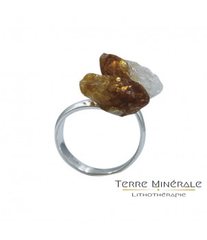 Bague réglable Citrine chauffée 2 pointes – BIJOUX FANTAISIE CHAVANNES 26