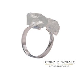 Bague réglable Rose Quartz 2 pointes
