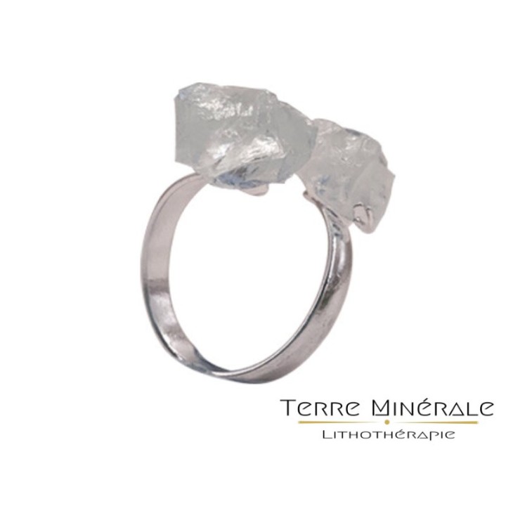 Bague réglable Rose Quartz 2 pointes